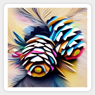Colorful Pine Cone Abstract Sticker